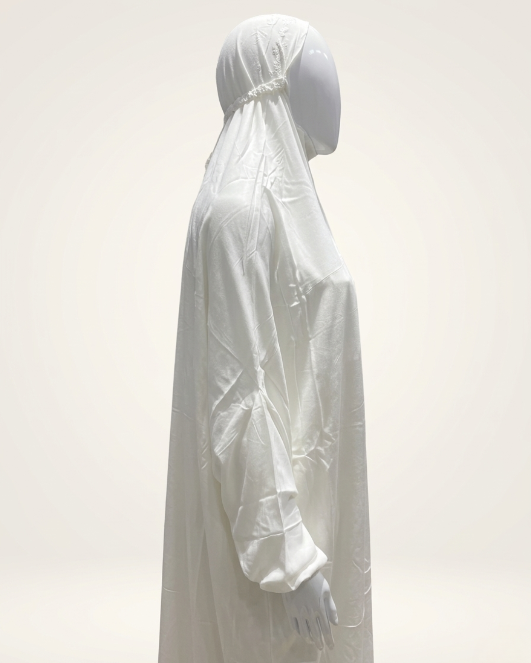 Women’s Rayon Namaz Gown – One Piece Prayer Abaya with Attached Hijab and Elasticated Sleeves