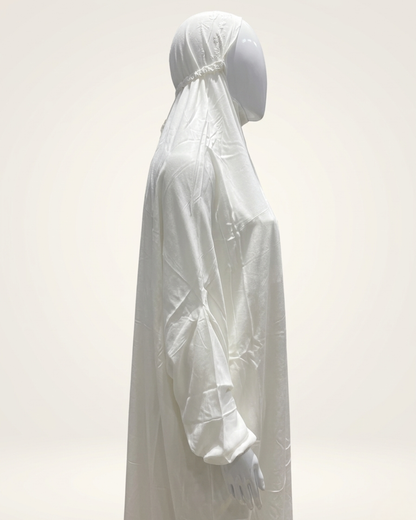 Women’s Rayon Namaz Gown – One Piece Prayer Abaya with Attached Hijab and Elasticated Sleeves