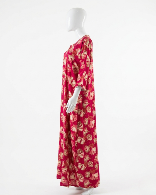 Floral Print Rayon Maxi Nightgown