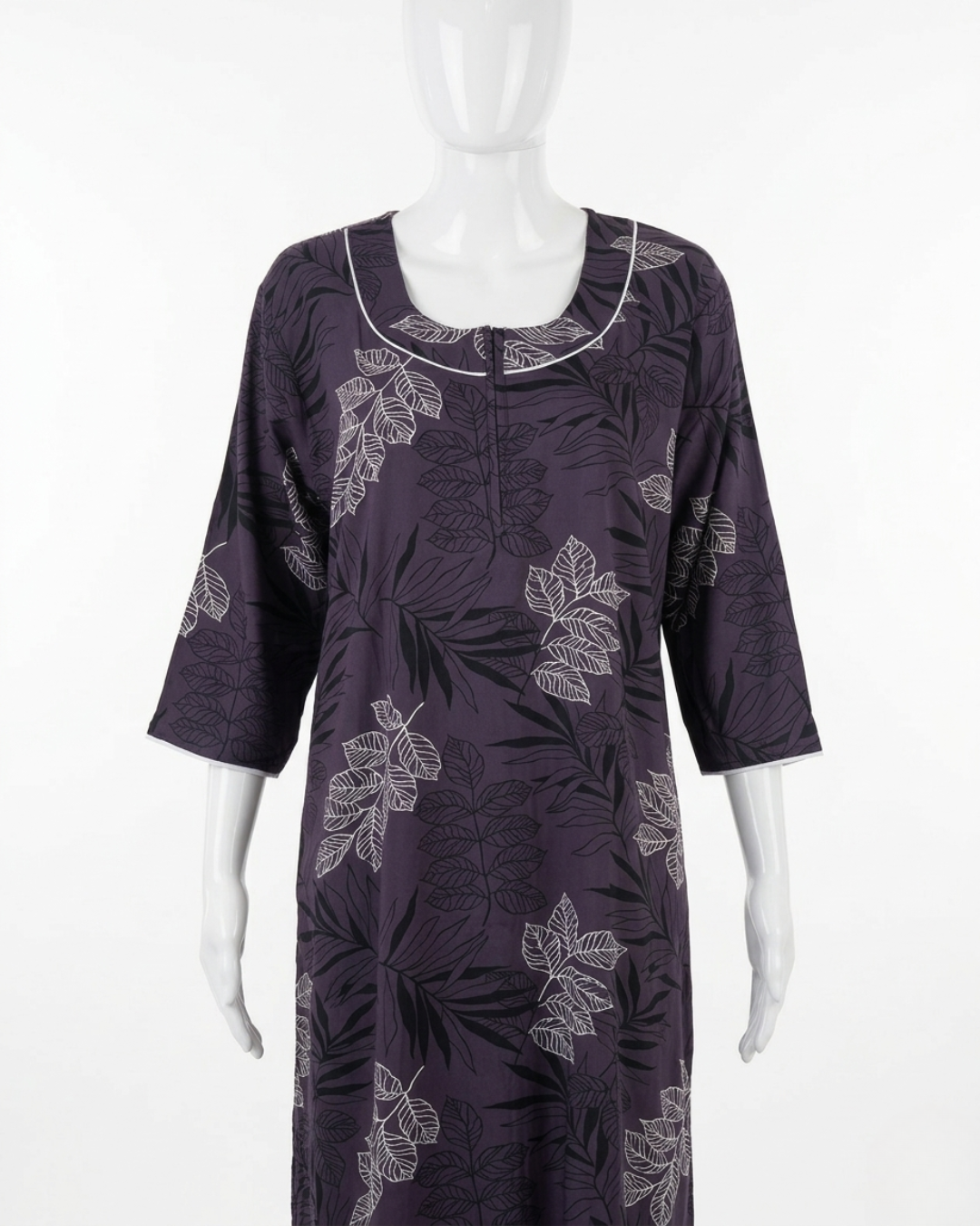 Women's Floral Print Nighty with 3/4 Sleeves