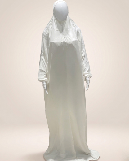 Women’s Rayon Namaz Gown – One Piece Prayer Abaya with Attached Hijab and Elasticated Sleeves